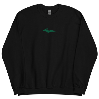 Michigan Upper Peninsula Sweatshirt (w/ Embroidered Green UP Outline) | Unisex Standard