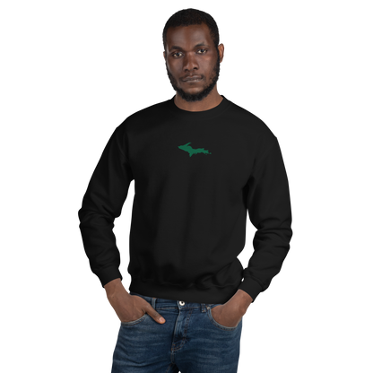 Michigan Upper Peninsula Sweatshirt (w/ Embroidered Green UP Outline) | Unisex Standard