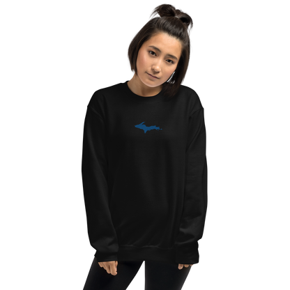 Michigan Upper Peninsula Sweatshirt (w/ Embroidered Azure UP Outline) | Unisex Standard