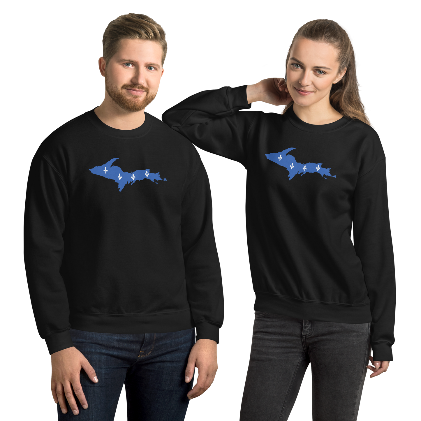 Michigan Upper Peninsula Sweatshirt (w/ UP Quebec Flag Outline) | Unisex Standard