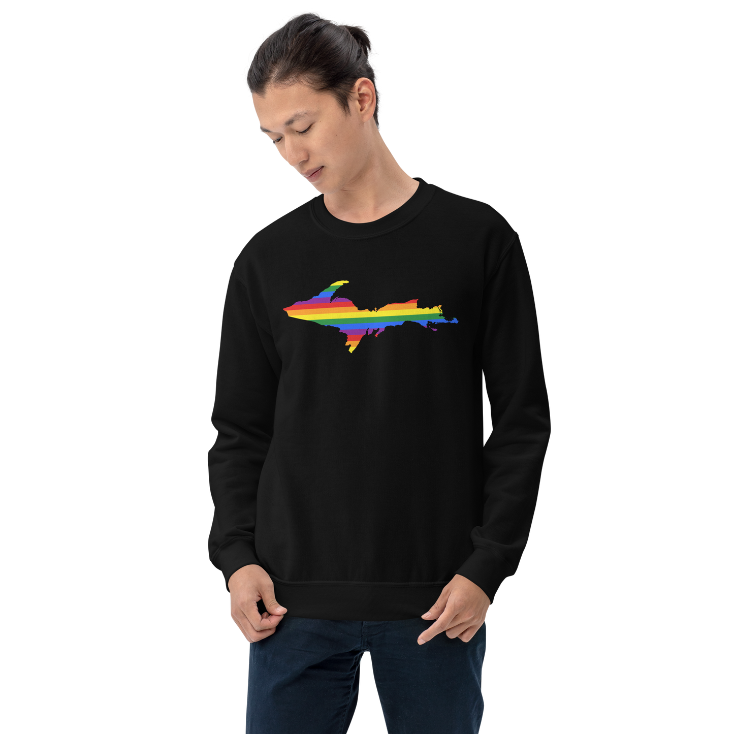 Michigan Upper Peninsula Sweatshirt (w/ UP Pride Flag Outline) | Unisex Standard