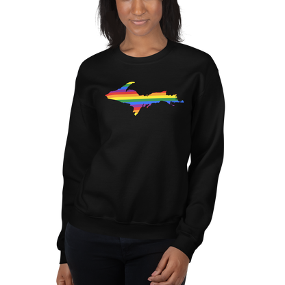 Michigan Upper Peninsula Sweatshirt (w/ UP Pride Flag Outline) | Unisex Standard