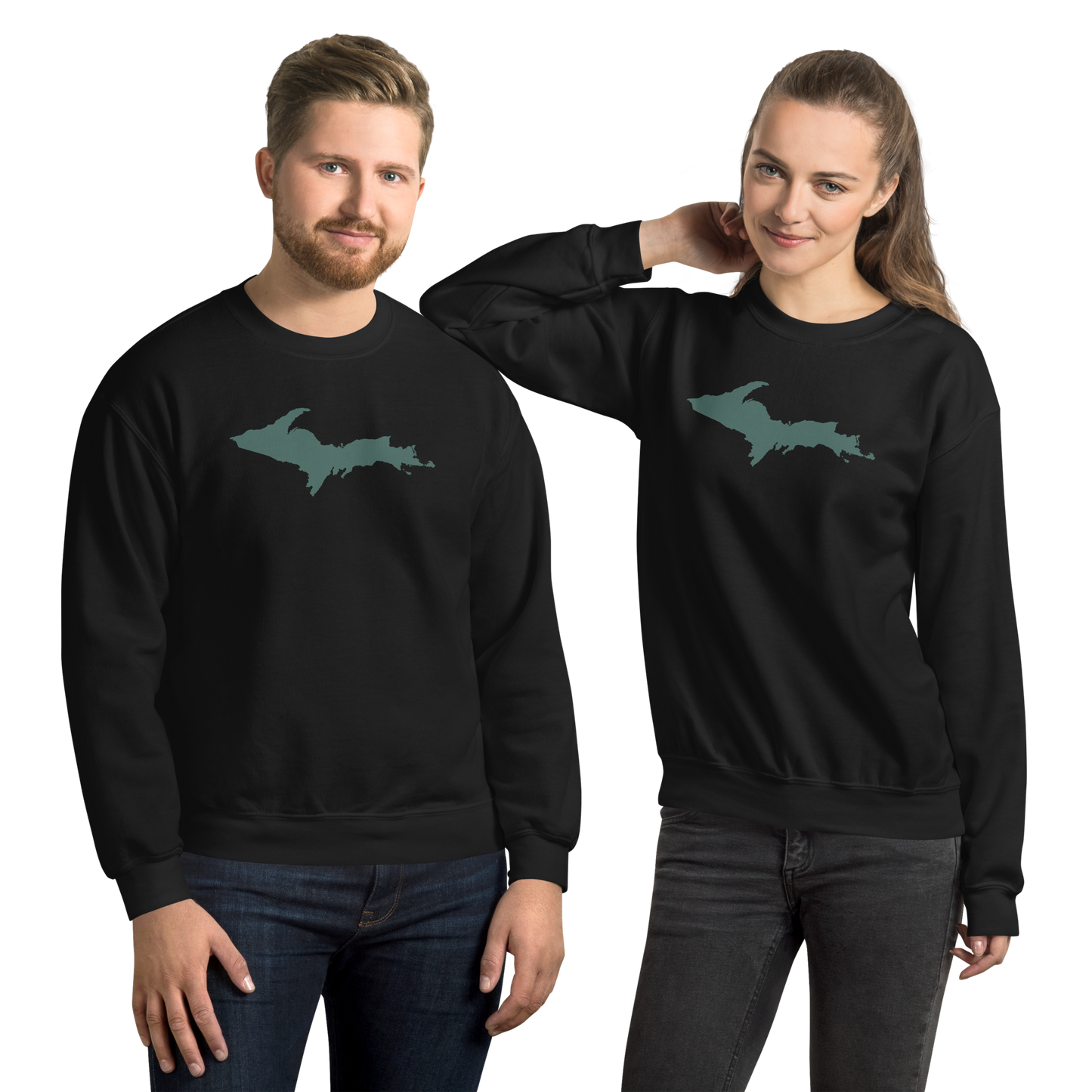 Michigan Upper Peninsula Sweatshirt (w/ Green UP Outline) | Unisex Standard