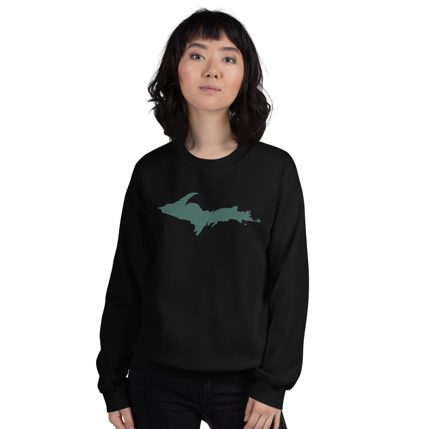 Michigan Upper Peninsula Sweatshirt (w/ Green UP Outline) | Unisex Standard