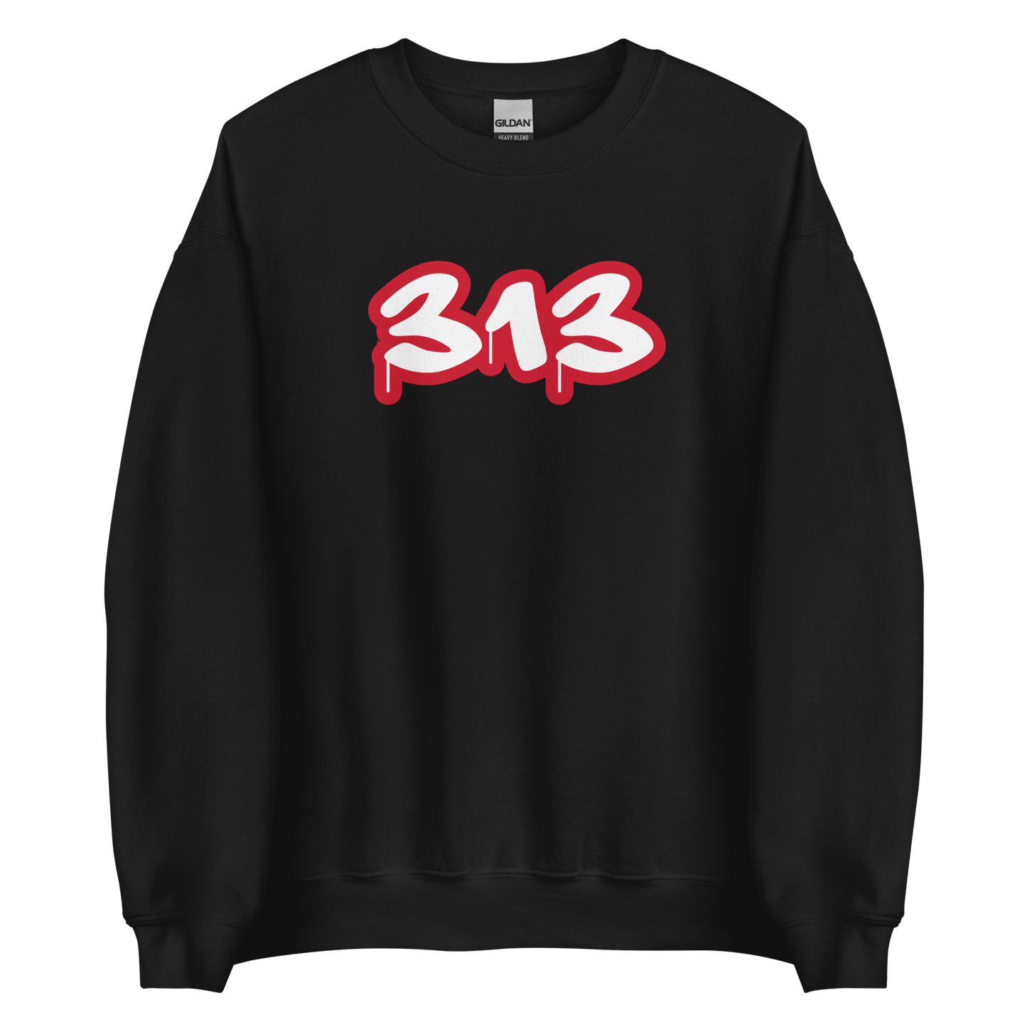 Detroit '313' Sweatshirt (Aliform Red Tag Font) | Unisex Standard