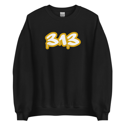 Detroit '313' Sweatshirt (Gold Tag Font) | Unisex Standard