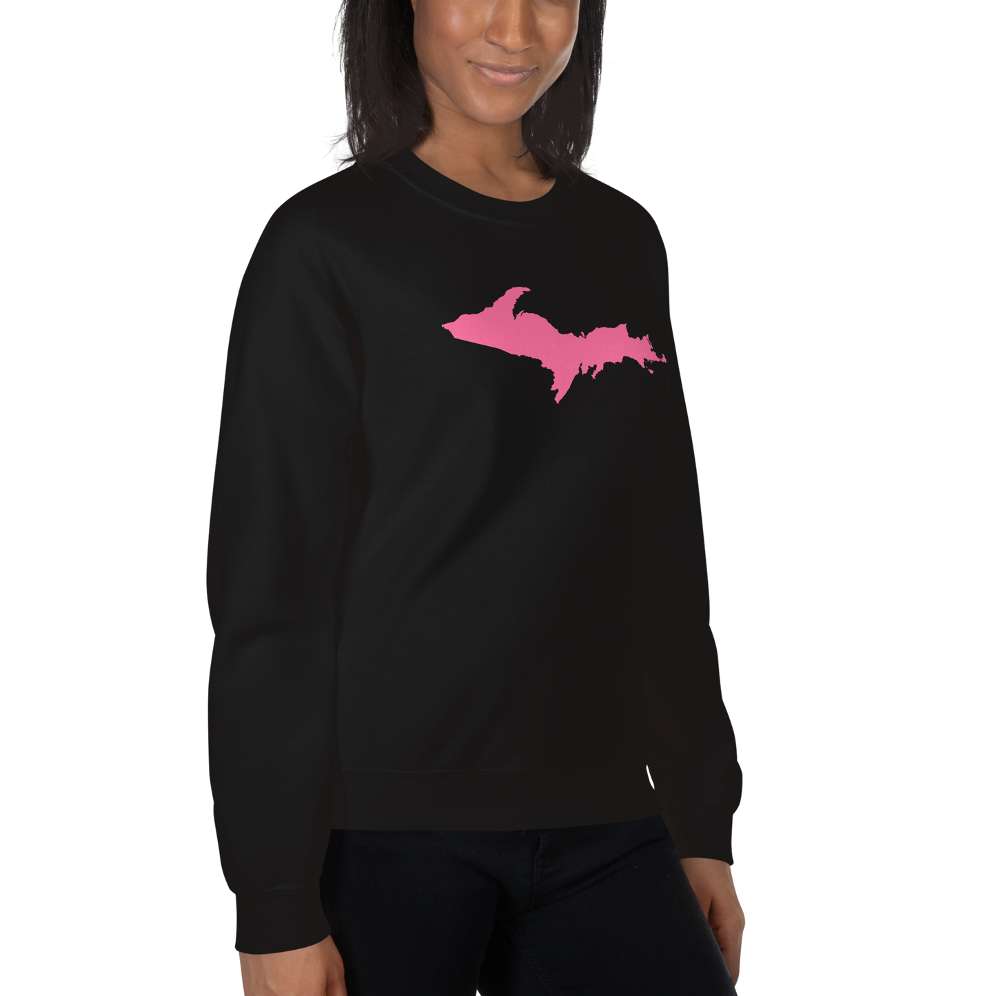 Michigan Upper Peninsula Sweatshirt (w/ Pink UP Outline) | Unisex Standard