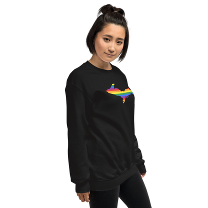 Michigan Upper Peninsula Sweatshirt (w/ UP Pride Flag Outline) | Unisex Standard