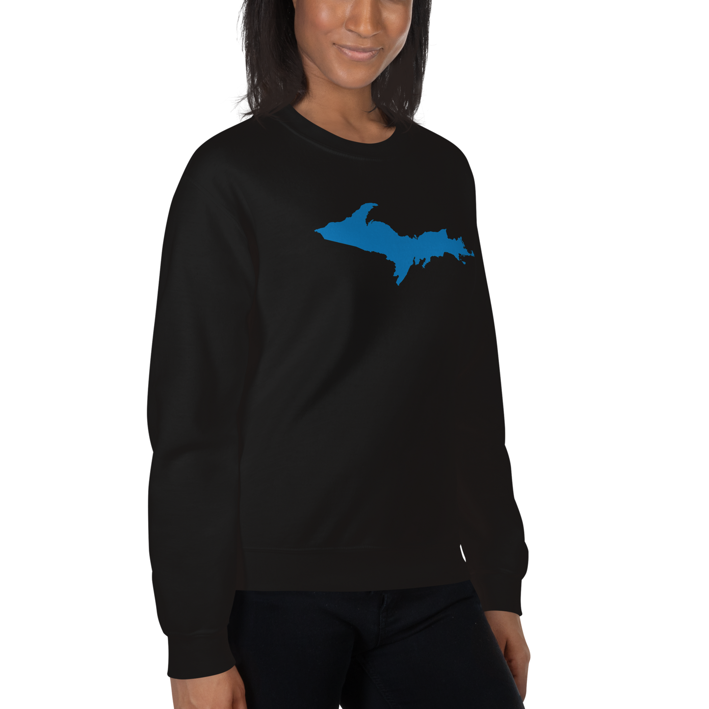 Michigan Upper Peninsula Sweatshirt (w/ Azure UP Outline) | Unisex Standard