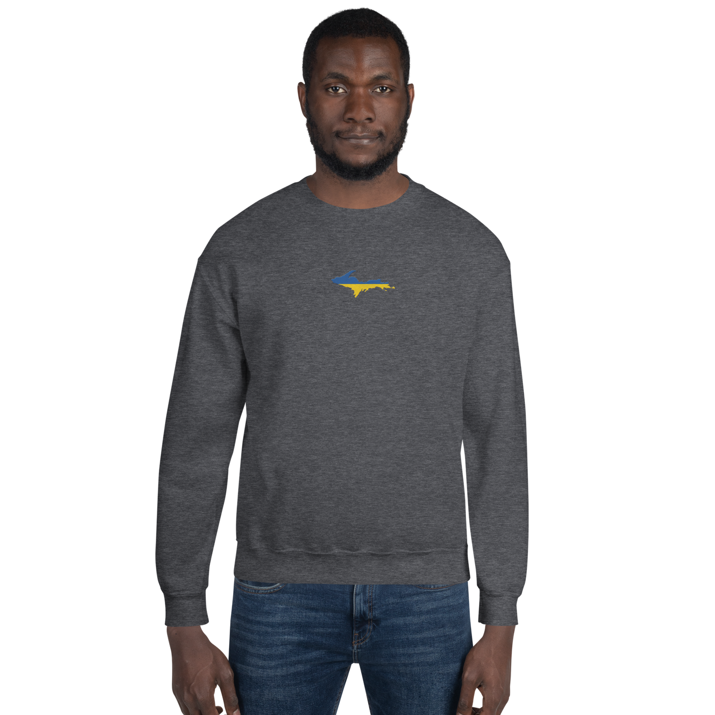 Michigan Upper Peninsula Sweatshirt (w/ Embroidered UP Ukraine Outline) | Unisex Standard