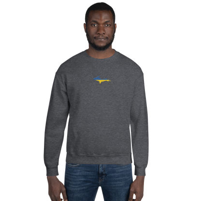 Michigan Upper Peninsula Sweatshirt (w/ Embroidered UP Ukraine Outline) | Unisex Standard