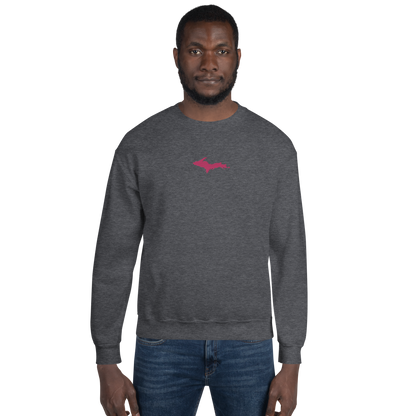 Michigan Upper Peninsula Sweatshirt (w/ Embroidered Pink UP Outline) | Unisex Standard