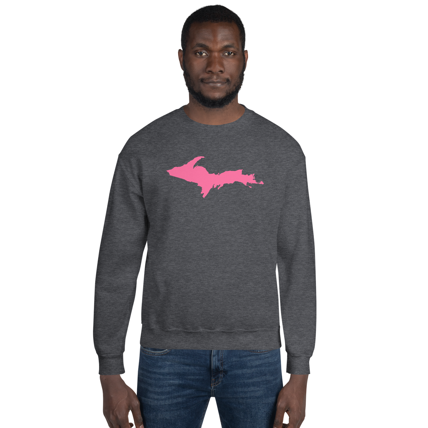 Michigan Upper Peninsula Sweatshirt (w/ Pink UP Outline) | Unisex Standard