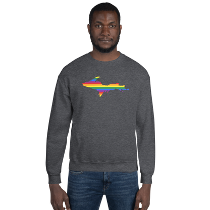 Michigan Upper Peninsula Sweatshirt (w/ UP Pride Flag Outline) | Unisex Standard