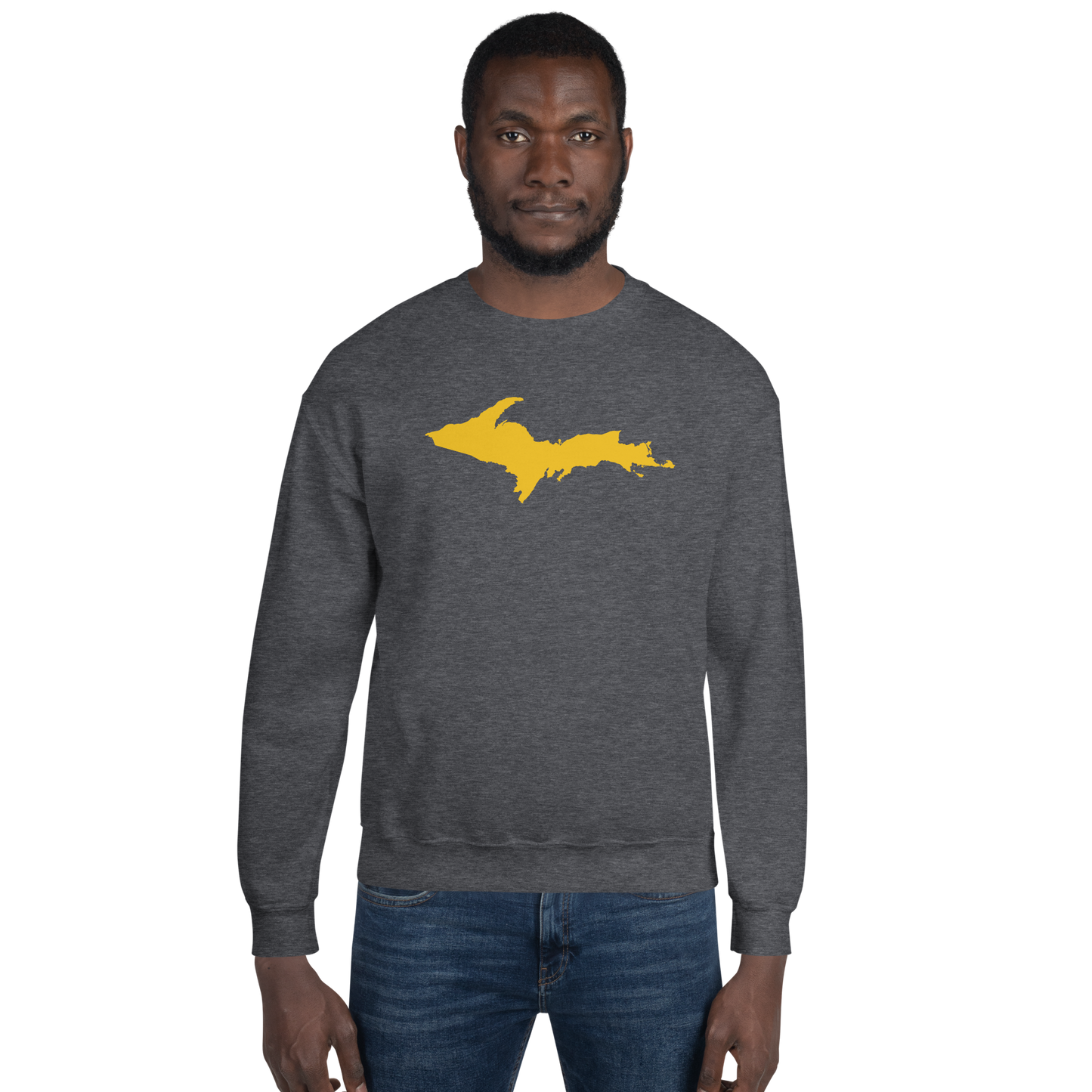 Michigan Upper Peninsula Sweatshirt (w/ Gold UP Outline) | Unisex Standard