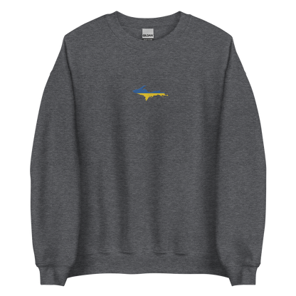 Michigan Upper Peninsula Sweatshirt (w/ Embroidered UP Ukraine Outline) | Unisex Standard