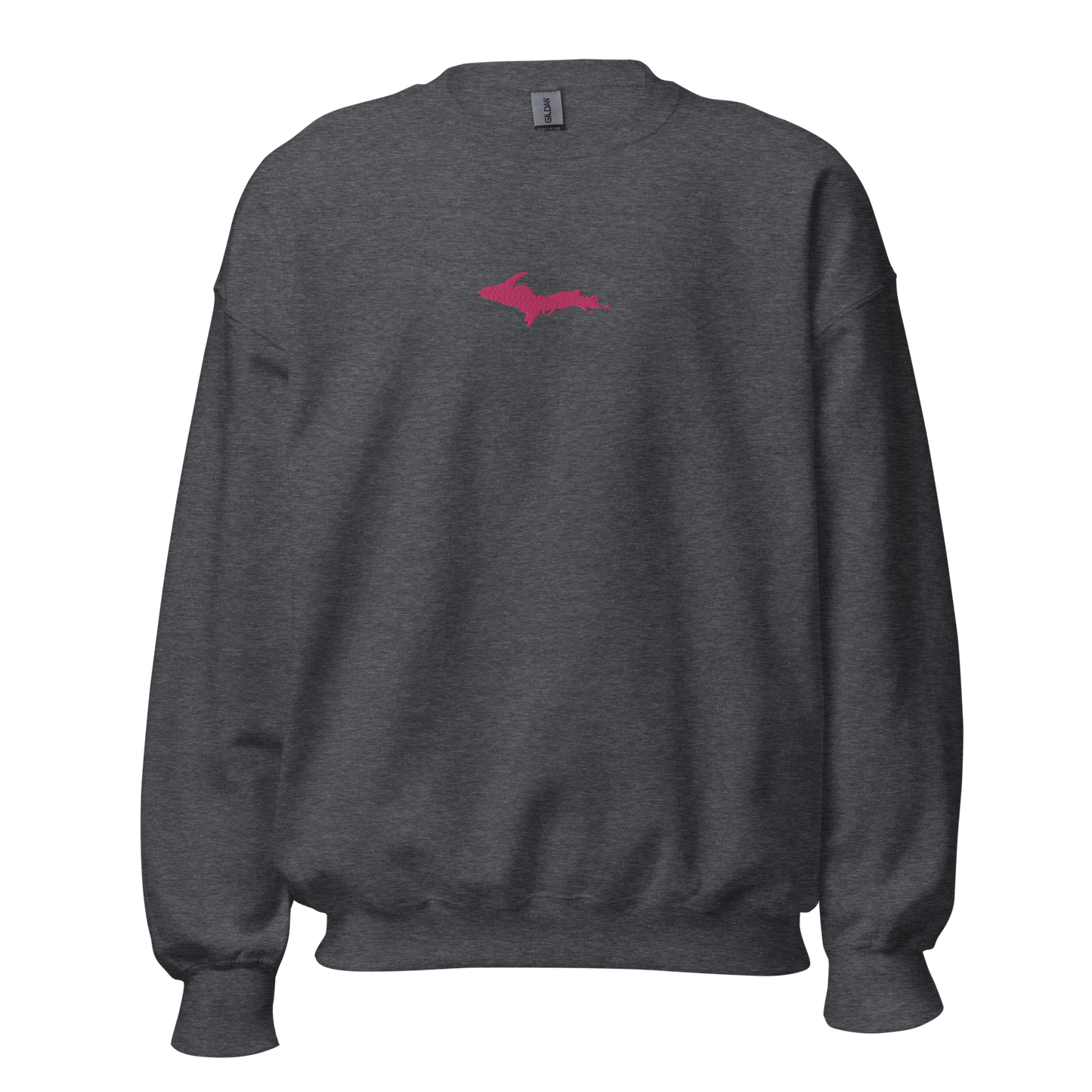 Michigan Upper Peninsula Sweatshirt (w/ Embroidered Pink UP Outline) | Unisex Standard