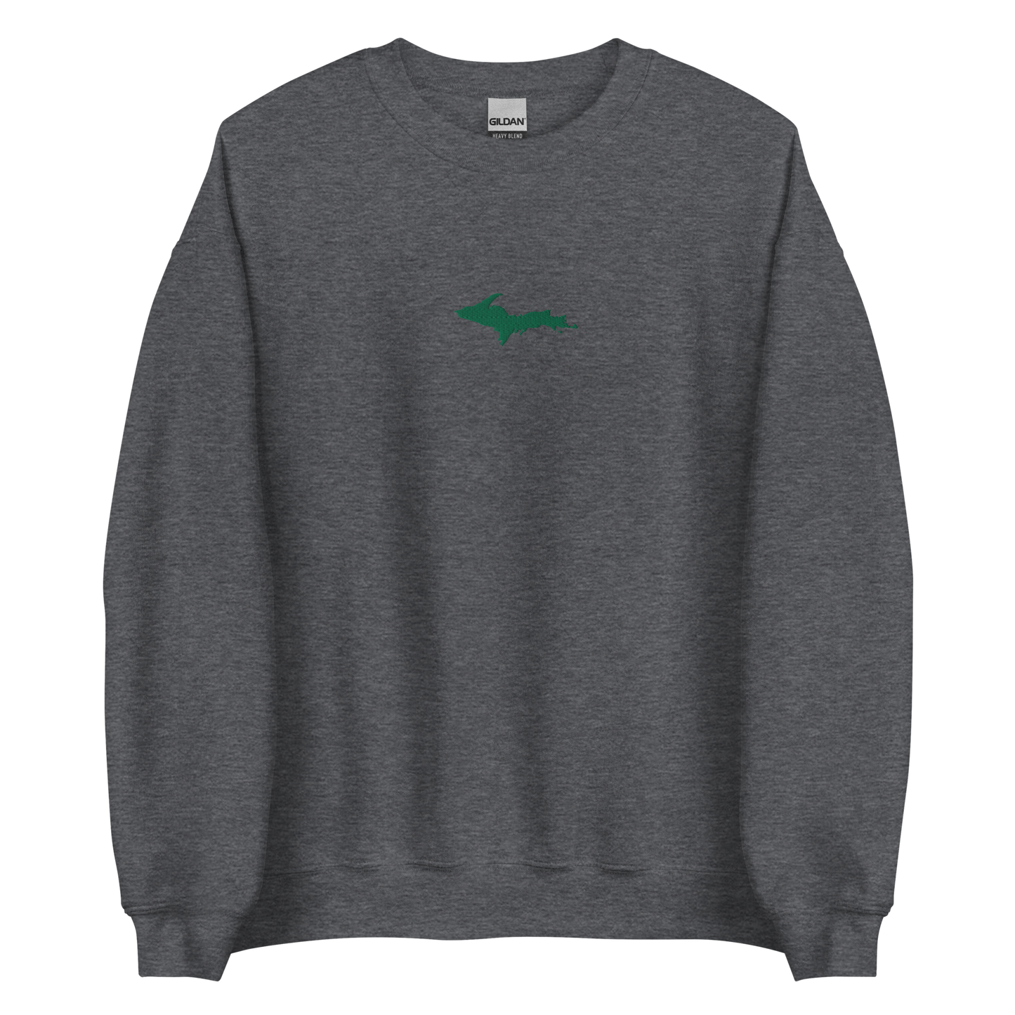 Michigan Upper Peninsula Sweatshirt (w/ Embroidered Green UP Outline) | Unisex Standard