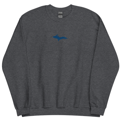 Michigan Upper Peninsula Sweatshirt (w/ Embroidered Azure UP Outline) | Unisex Standard