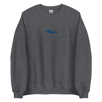 Michigan Upper Peninsula Sweatshirt (w/ Embroidered Azure UP Outline) | Unisex Standard