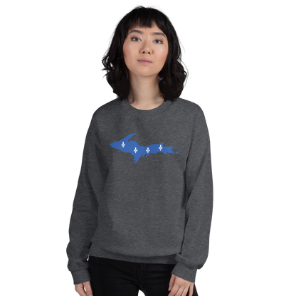 Michigan Upper Peninsula Sweatshirt (w/ UP Quebec Flag Outline) | Unisex Standard