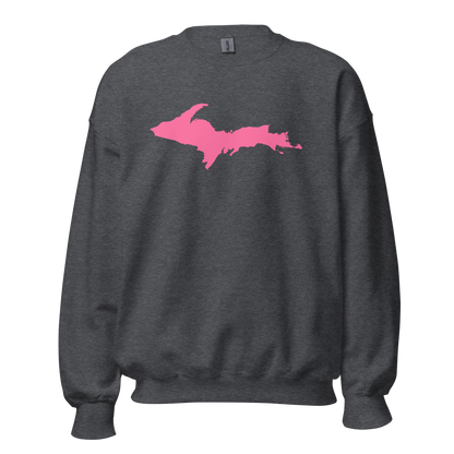 Michigan Upper Peninsula Sweatshirt (w/ Pink UP Outline) | Unisex Standard