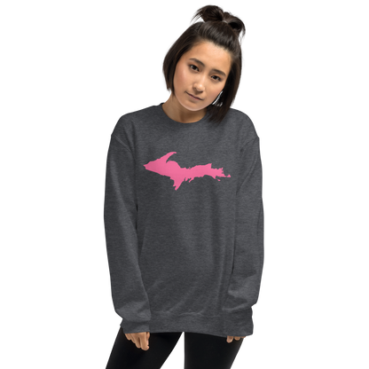 Michigan Upper Peninsula Sweatshirt (w/ Pink UP Outline) | Unisex Standard