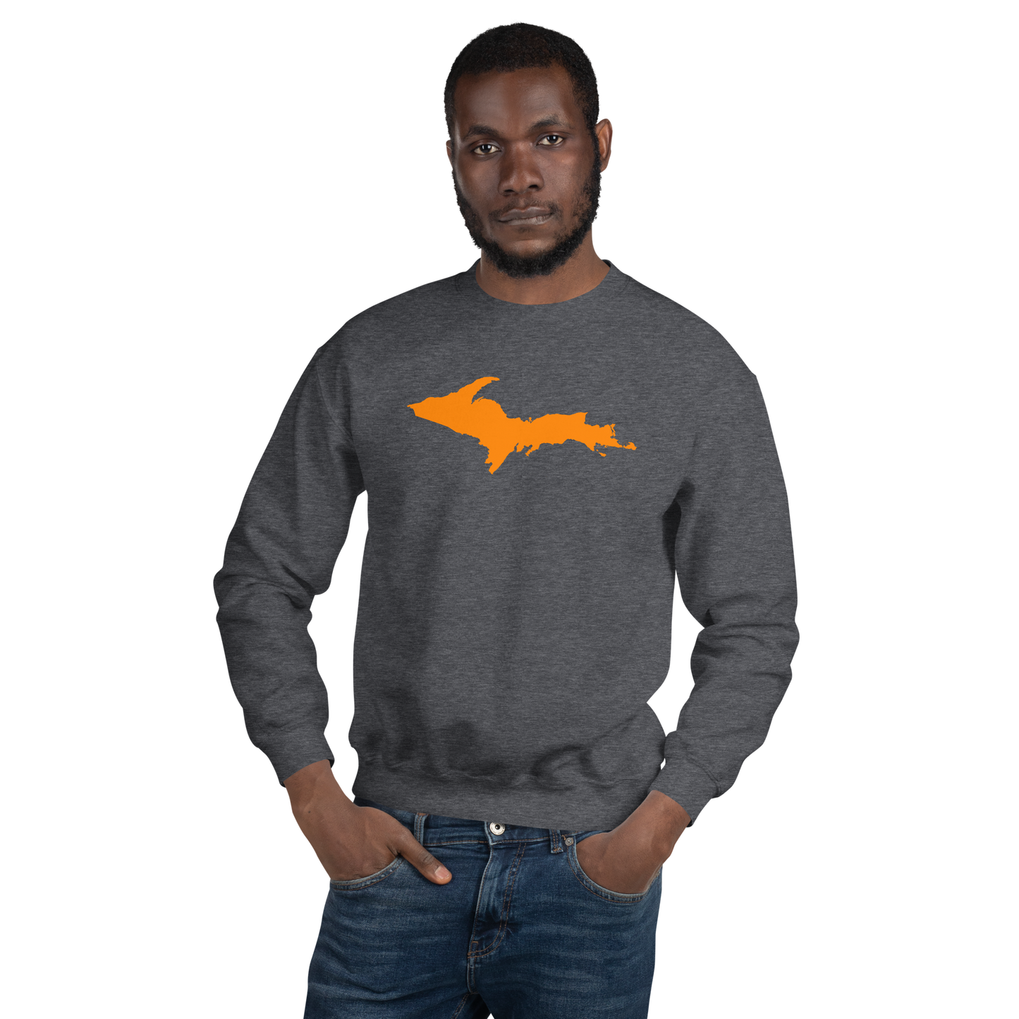 Michigan Upper Peninsula Sweatshirt (w/ Orange UP Outline) | Unisex Standard