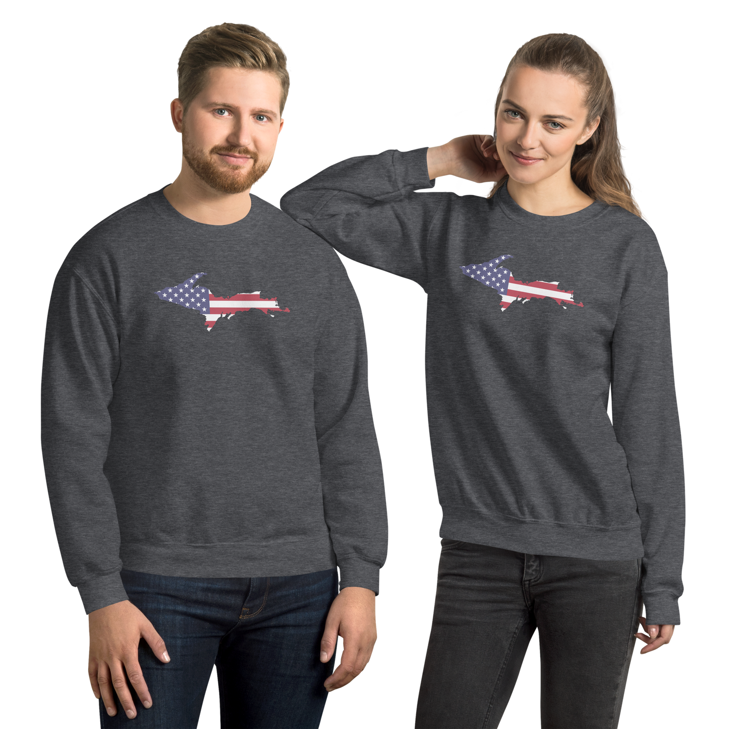 Michigan Upper Peninsula Sweatshirt (w/ UP USA Flag Outline) | Unisex Standard