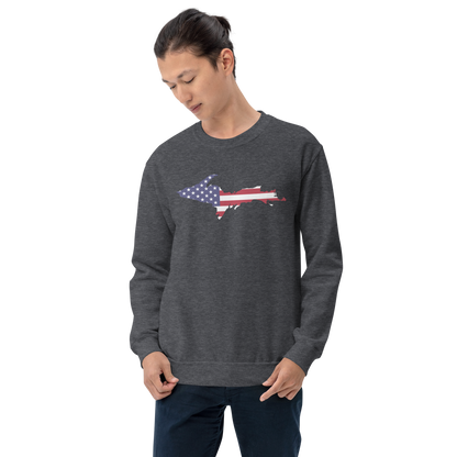 Michigan Upper Peninsula Sweatshirt (w/ UP USA Flag Outline) | Unisex Standard