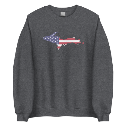 Michigan Upper Peninsula Sweatshirt (w/ UP USA Flag Outline) | Unisex Standard