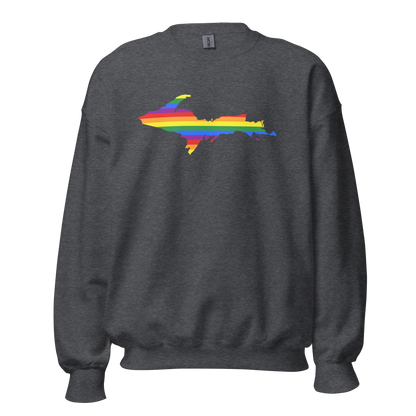 Michigan Upper Peninsula Sweatshirt (w/ UP Pride Flag Outline) | Unisex Standard