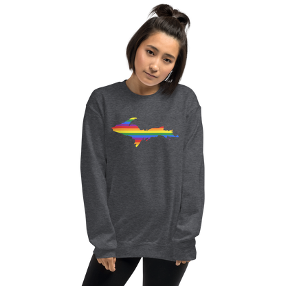 Michigan Upper Peninsula Sweatshirt (w/ UP Pride Flag Outline) | Unisex Standard