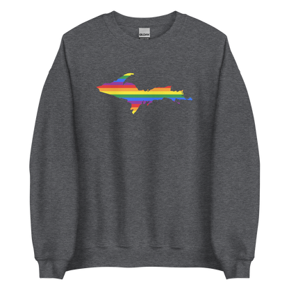 Michigan Upper Peninsula Sweatshirt (w/ UP Pride Flag Outline) | Unisex Standard