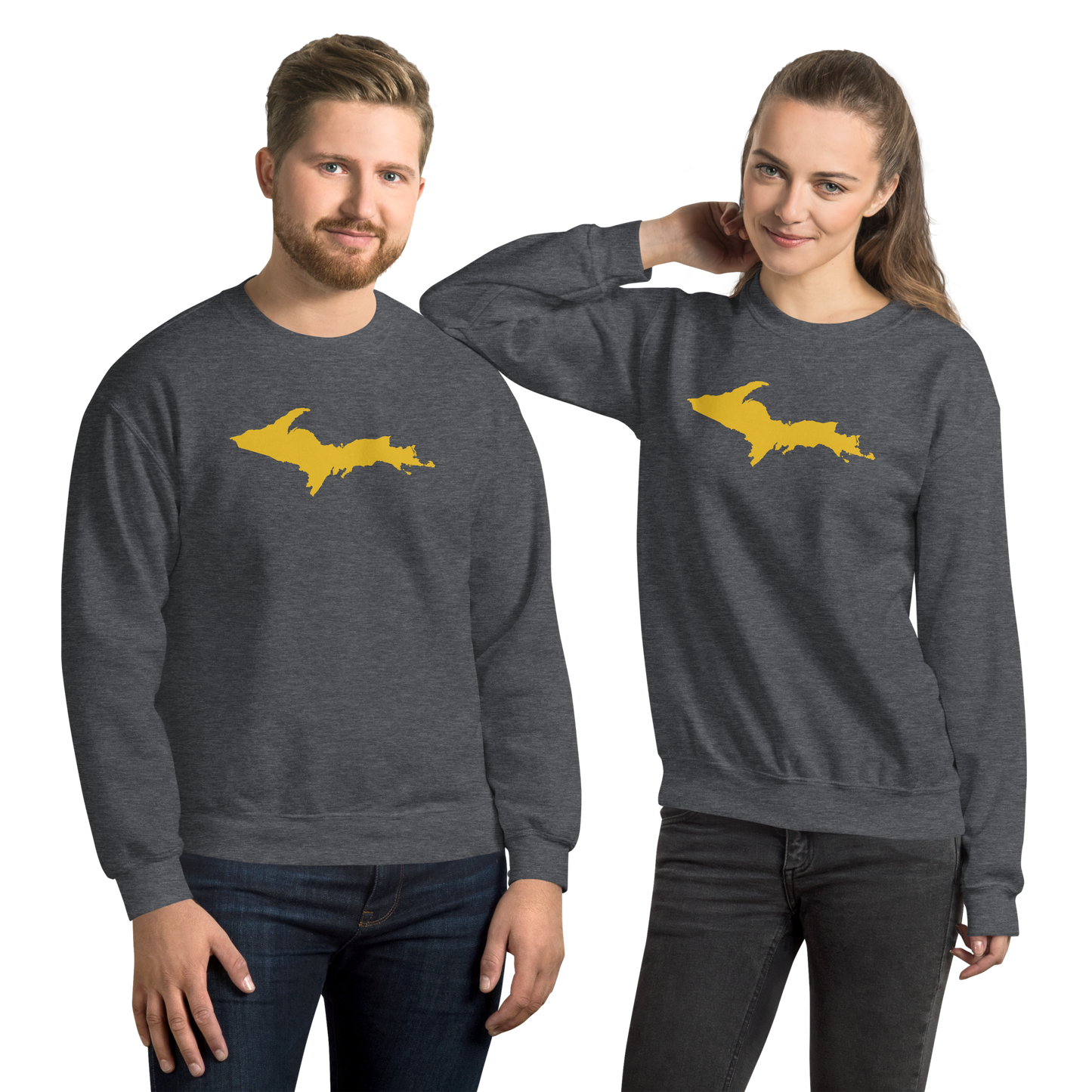 Michigan Upper Peninsula Sweatshirt (w/ Gold UP Outline) | Unisex Standard