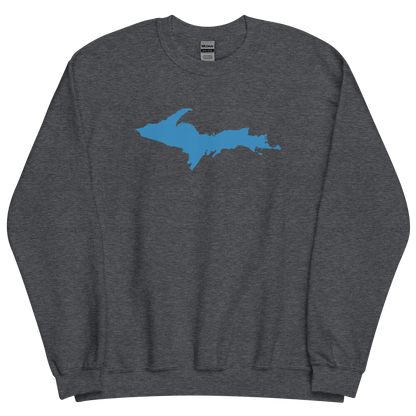 Michigan Upper Peninsula Sweatshirt (w/ Azure UP Outline) | Unisex Standard