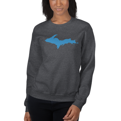 Michigan Upper Peninsula Sweatshirt (w/ Azure UP Outline) | Unisex Standard