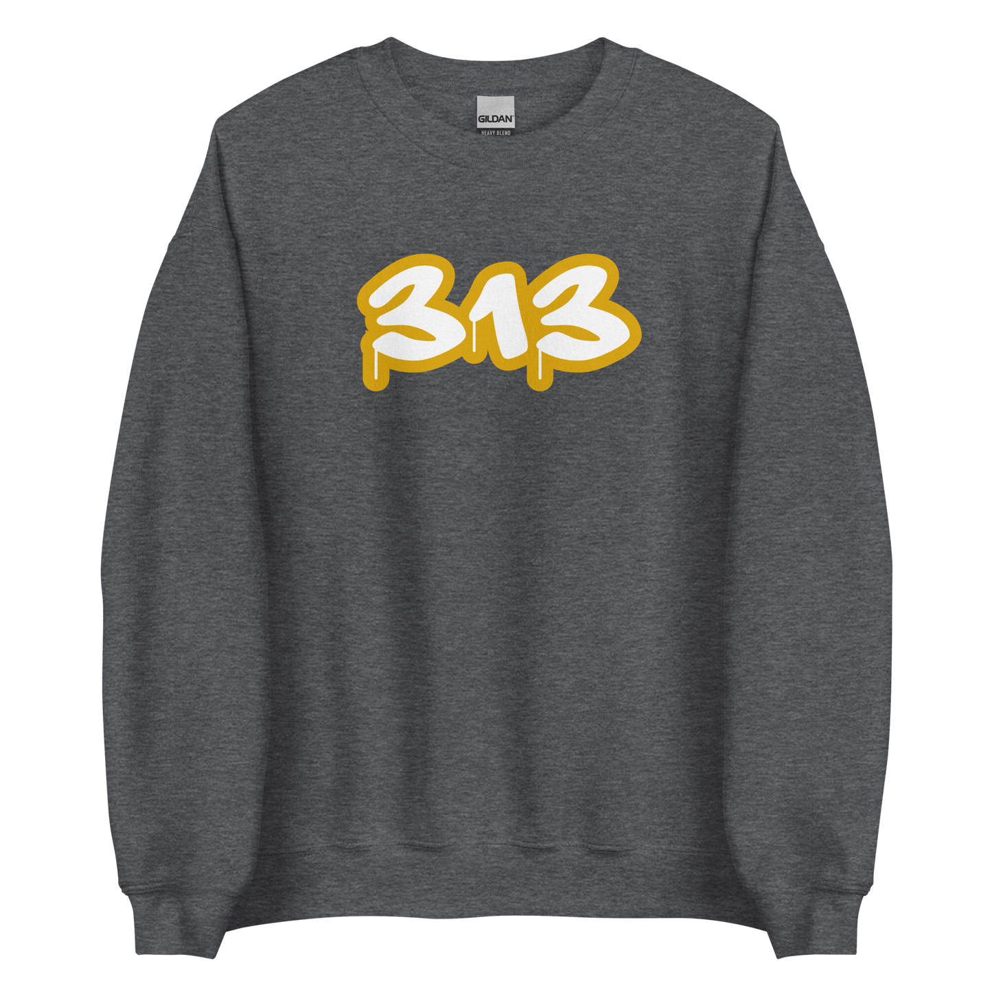 Detroit '313' Sweatshirt (Gold Tag Font) | Unisex Standard