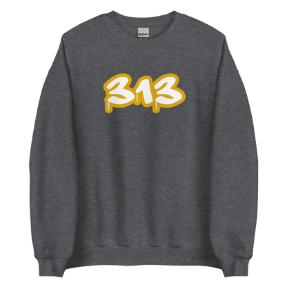 Detroit '313' Sweatshirt (Gold Tag Font) | Unisex Standard