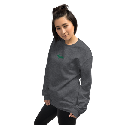 Michigan Upper Peninsula Sweatshirt (w/ Embroidered Green UP Outline) | Unisex Standard