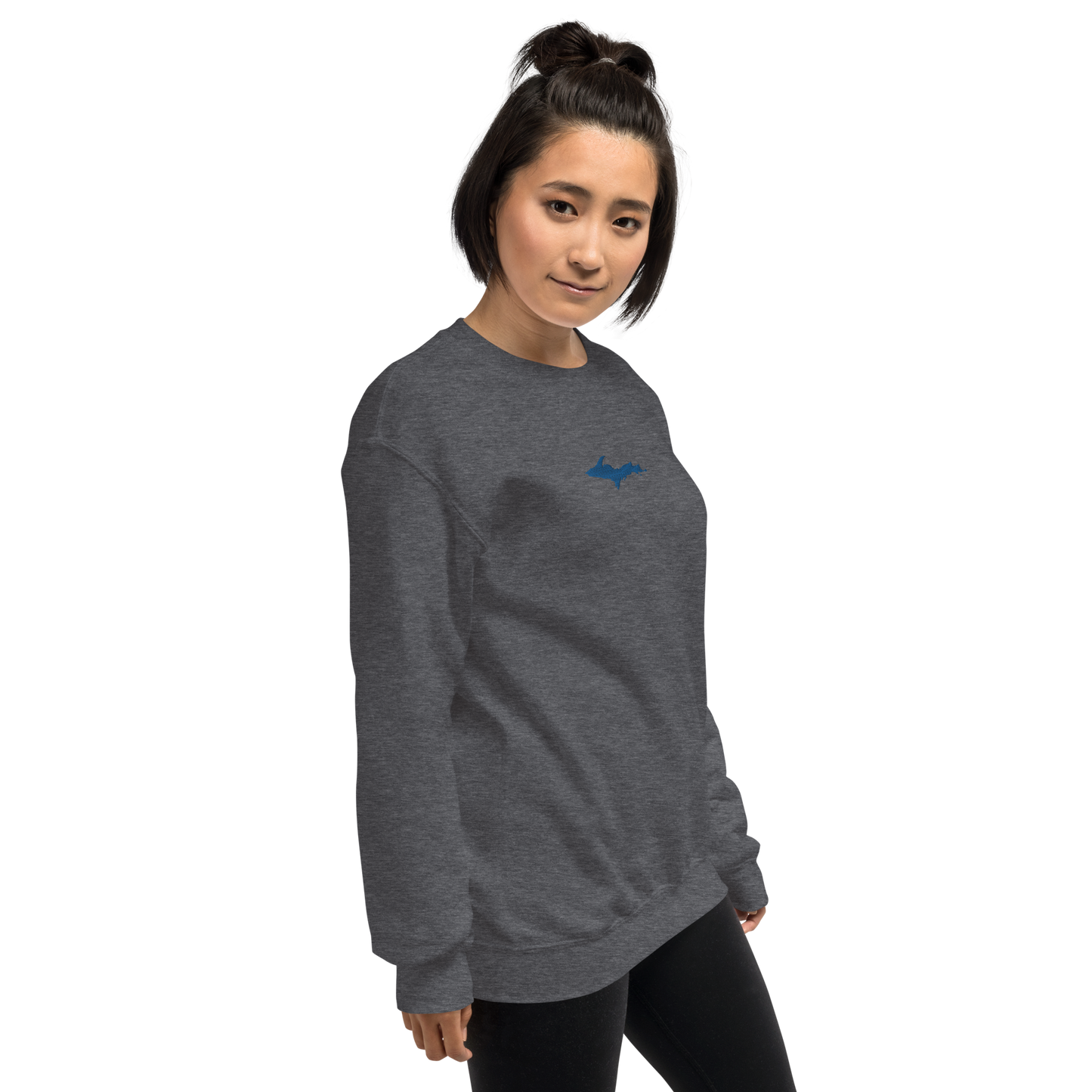 Michigan Upper Peninsula Sweatshirt (w/ Embroidered Azure UP Outline) | Unisex Standard