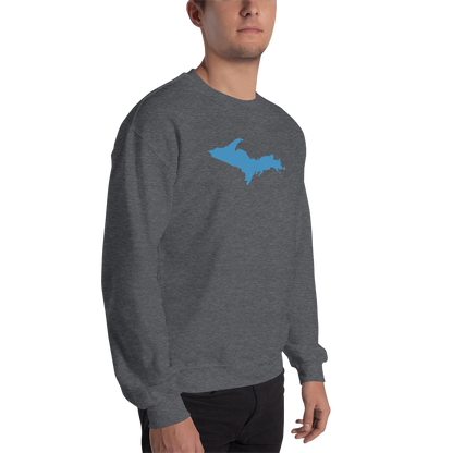 Michigan Upper Peninsula Sweatshirt (w/ Azure UP Outline) | Unisex Standard