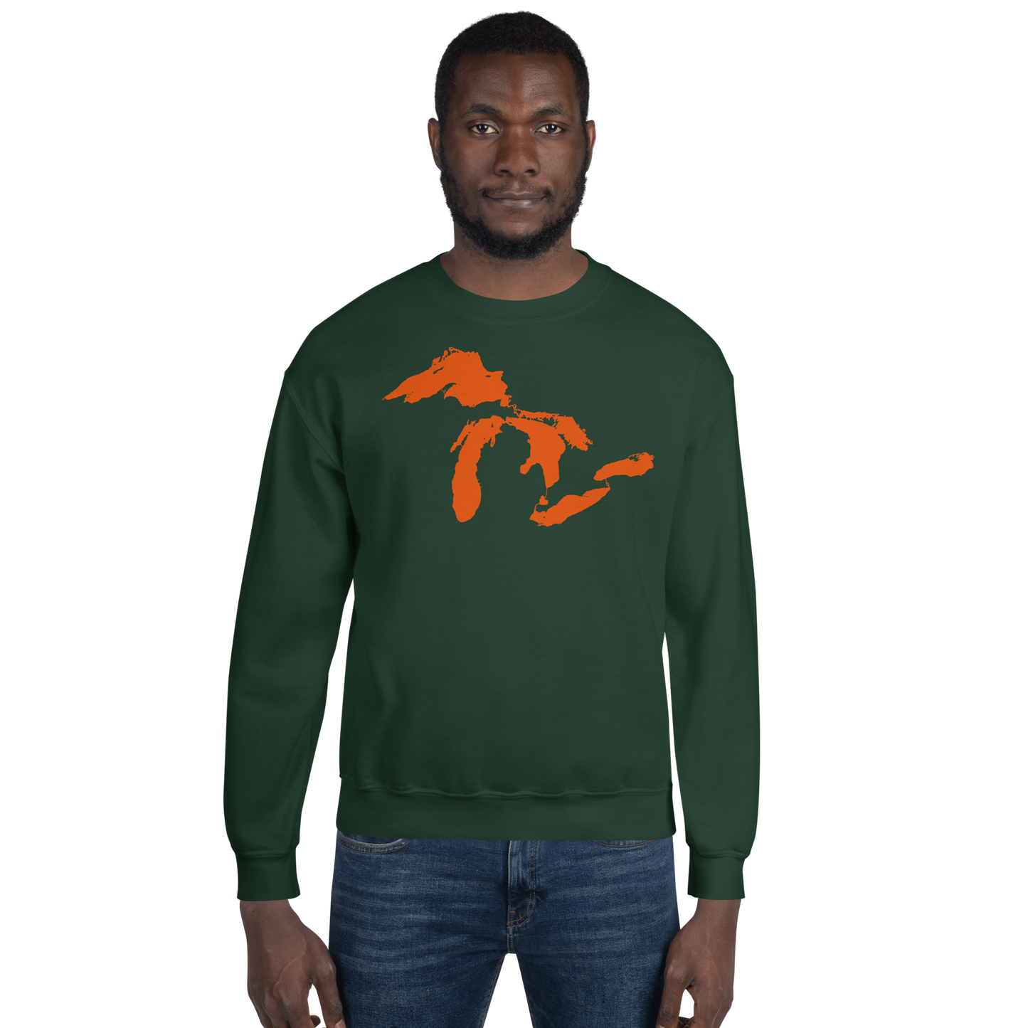 Great Lakes Sweatshirt | Unisex Standard - Maple Leaf Orange