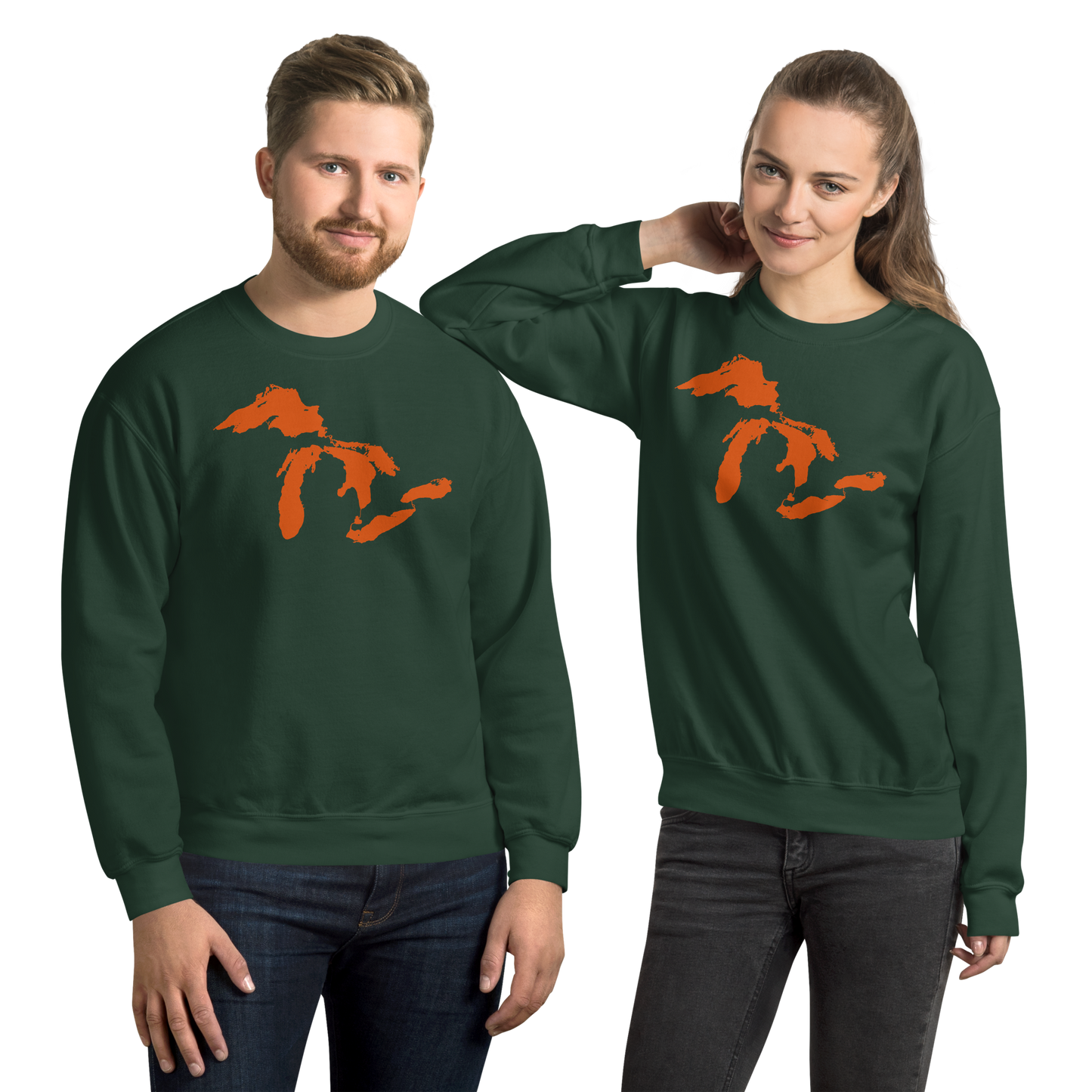 Great Lakes Sweatshirt | Unisex Standard - Maple Leaf Orange