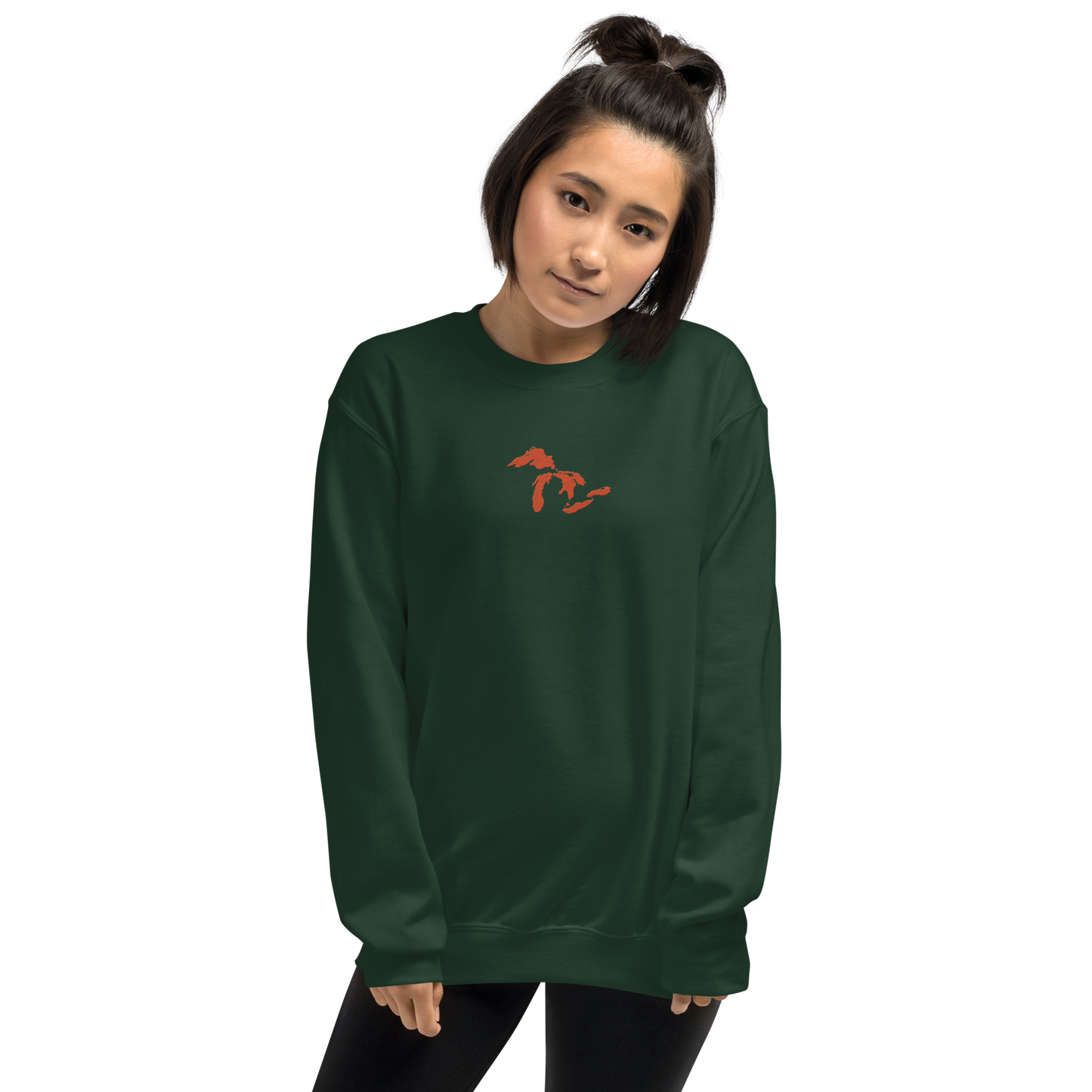 Great Lakes Sweatshirt | Unisex Standard - Maple Leaf Orange Emb.