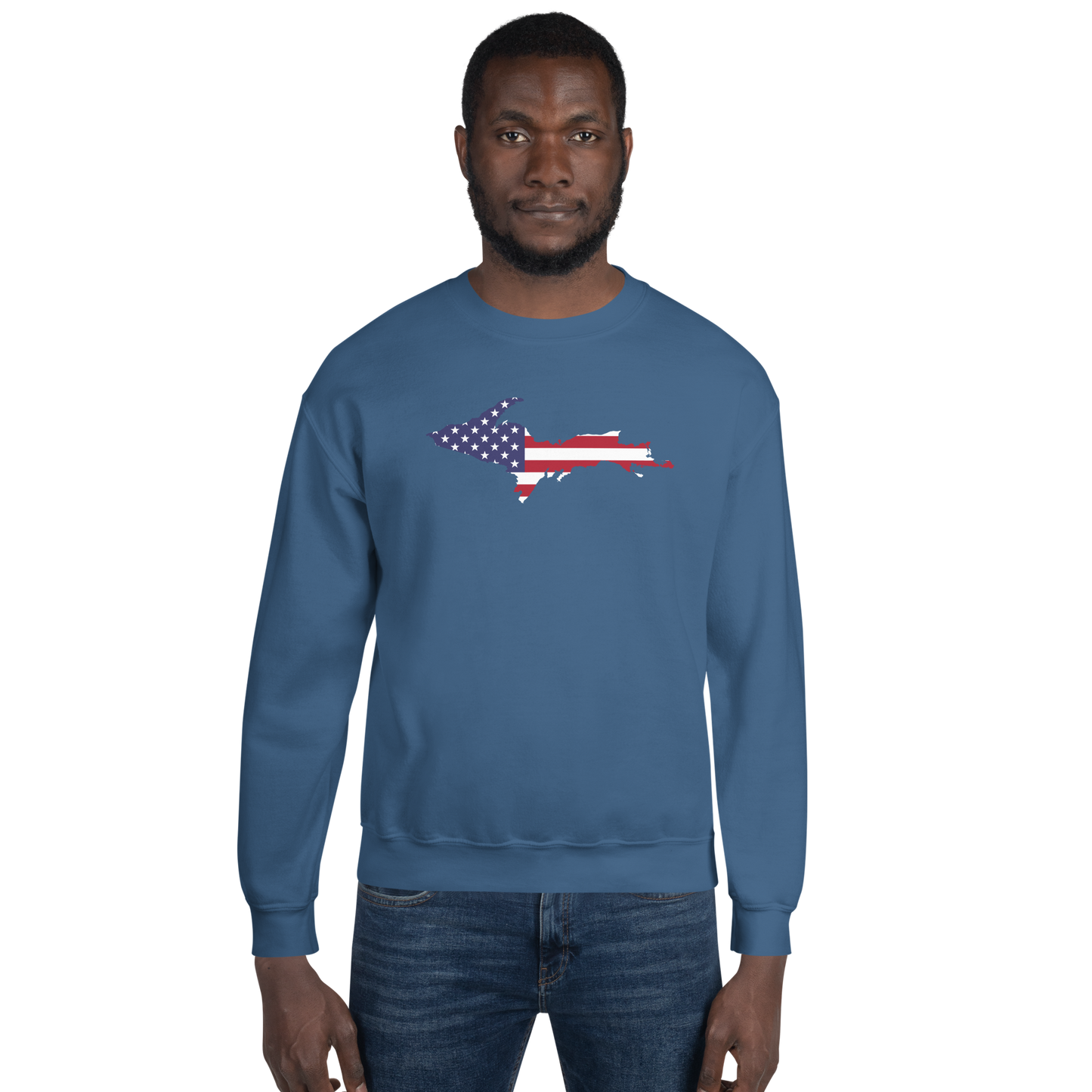 Michigan Upper Peninsula Sweatshirt (w/ UP USA Flag Outline) | Unisex Standard