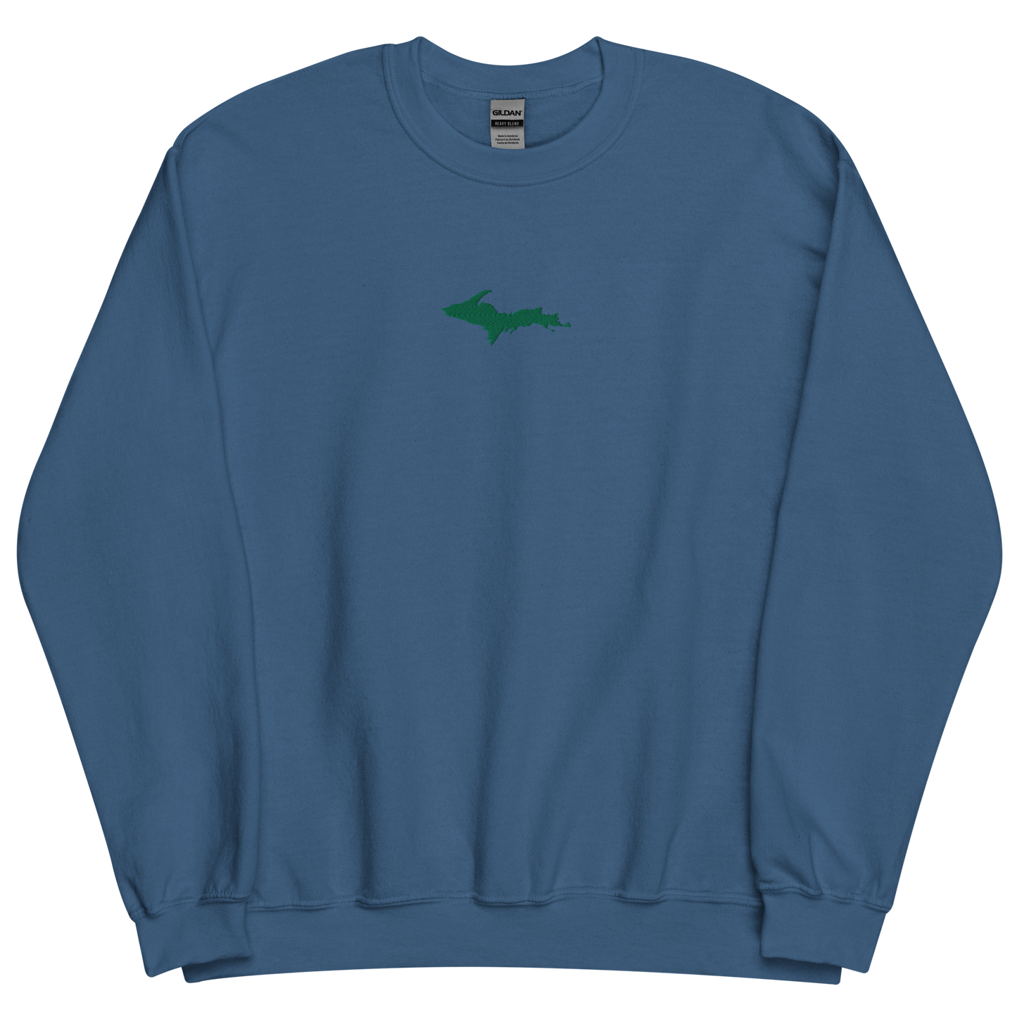 Michigan Upper Peninsula Sweatshirt (w/ Embroidered Green UP Outline) | Unisex Standard