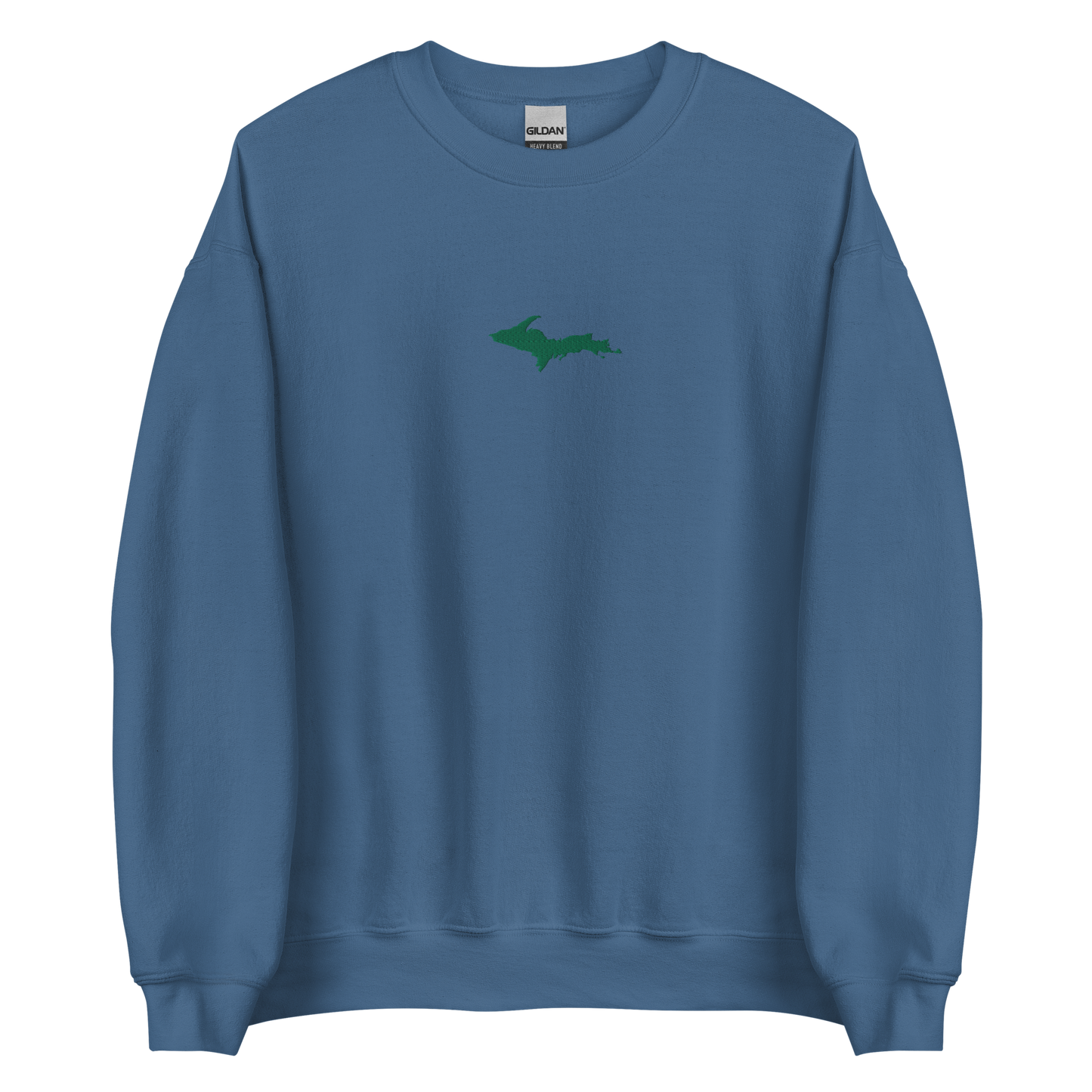 Michigan Upper Peninsula Sweatshirt (w/ Embroidered Green UP Outline) | Unisex Standard