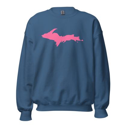 Michigan Upper Peninsula Sweatshirt (w/ Pink UP Outline) | Unisex Standard