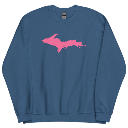 Michigan Upper Peninsula Sweatshirt (w/ Pink UP Outline) | Unisex Standard